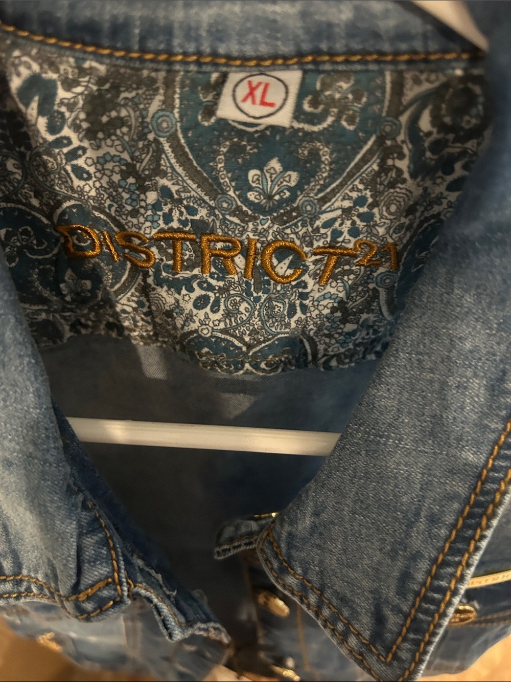 District Denim Vest in Blue - Picture 2 of 6